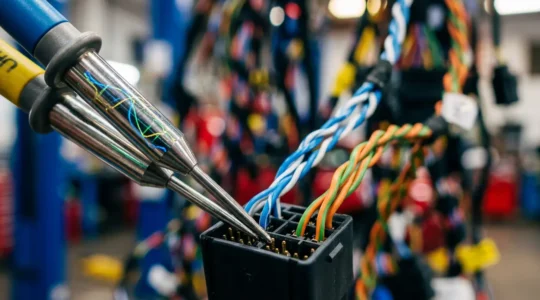 Diagnostic d'un réseau CAN automobile avec oscilloscope montrant les signaux numériques