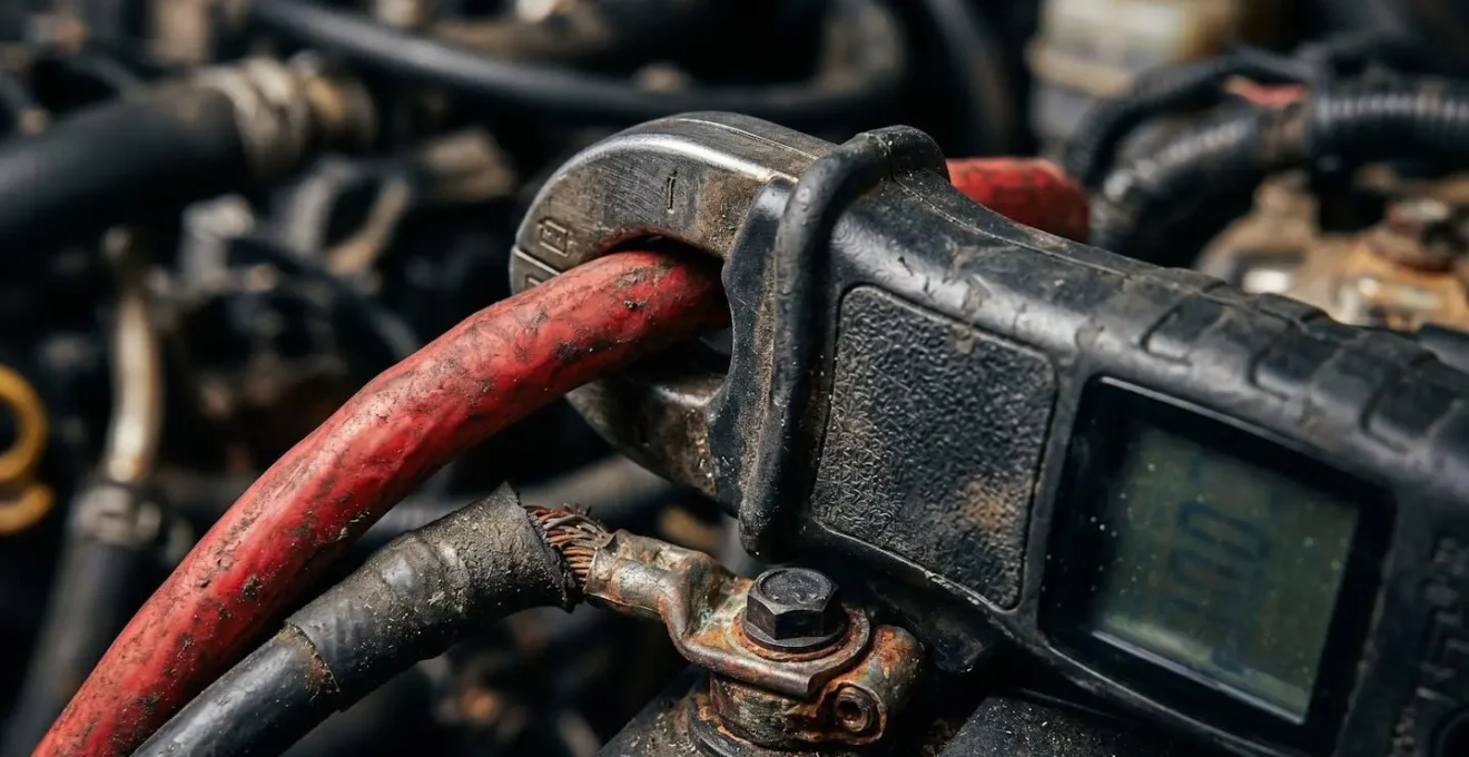 Test de fuite de courant sur batterie automobile avec pince ampèremétrique